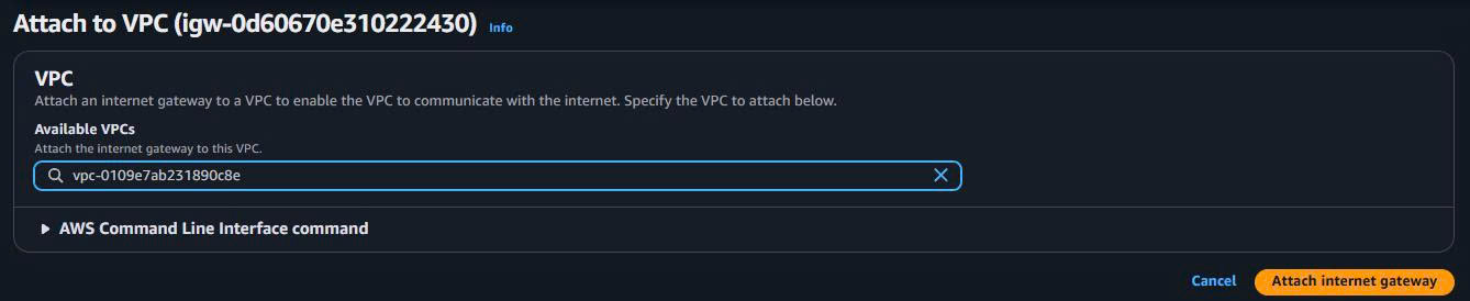 Attach IGW to VPC