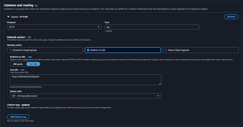 ALB Listeners Configuration