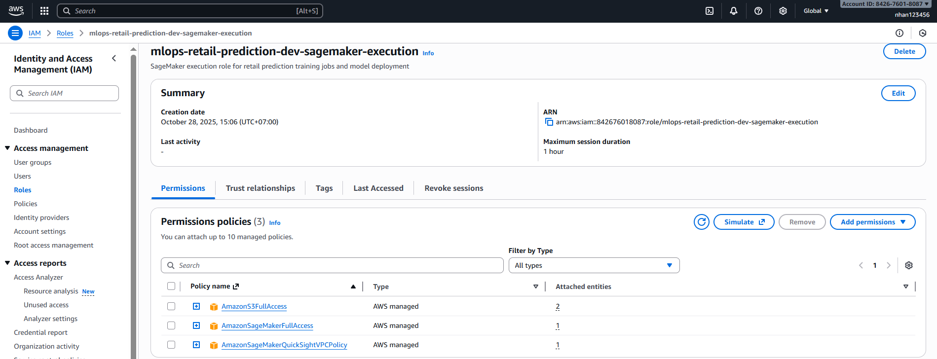 IAM role placeholder