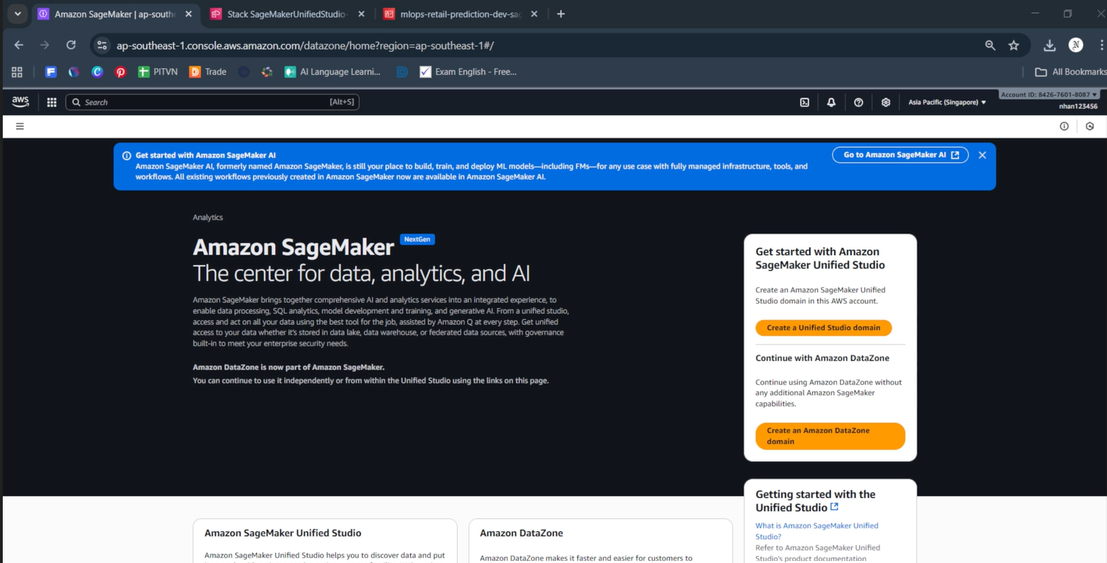 SageMaker Unified Studio Login